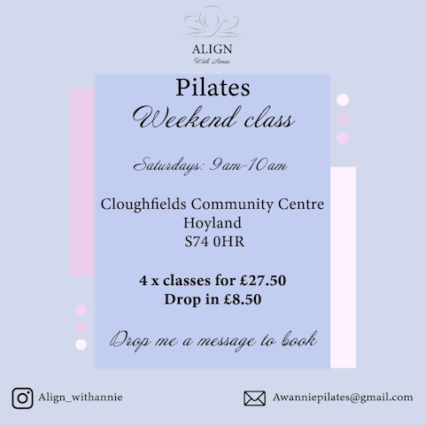 Pilates at Cloughfields Community Centre on Saturdays 9am-10am